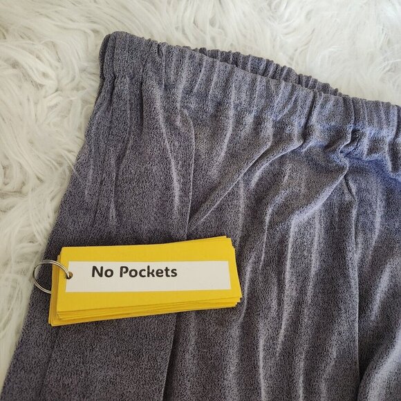 Flax Pull On Wide Leg Cropped‎ Pants Womens Small Gray Slinky Acetate No Iron - Picture 12 of 13